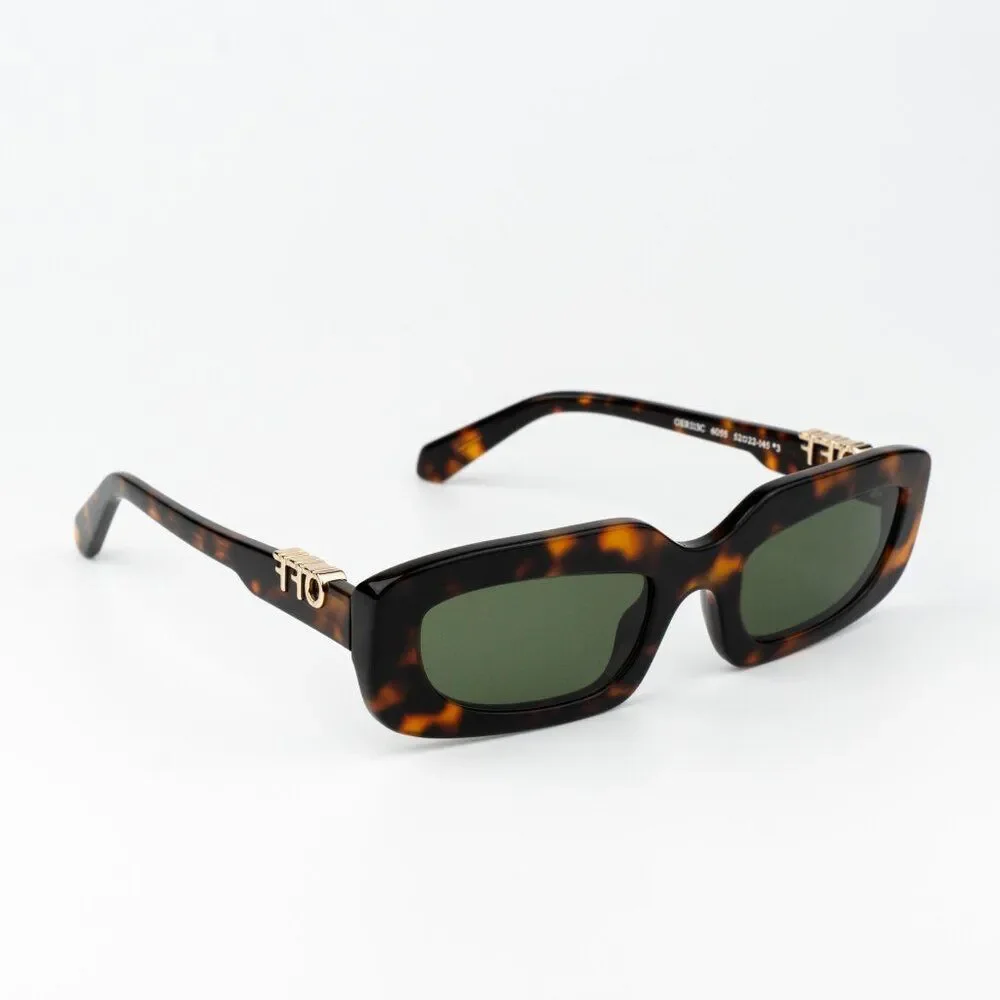 Off-White RENTON Women Sunglasses Havana Green Rectangle OERI13C RENTON 6055 - Picture 3 of 12